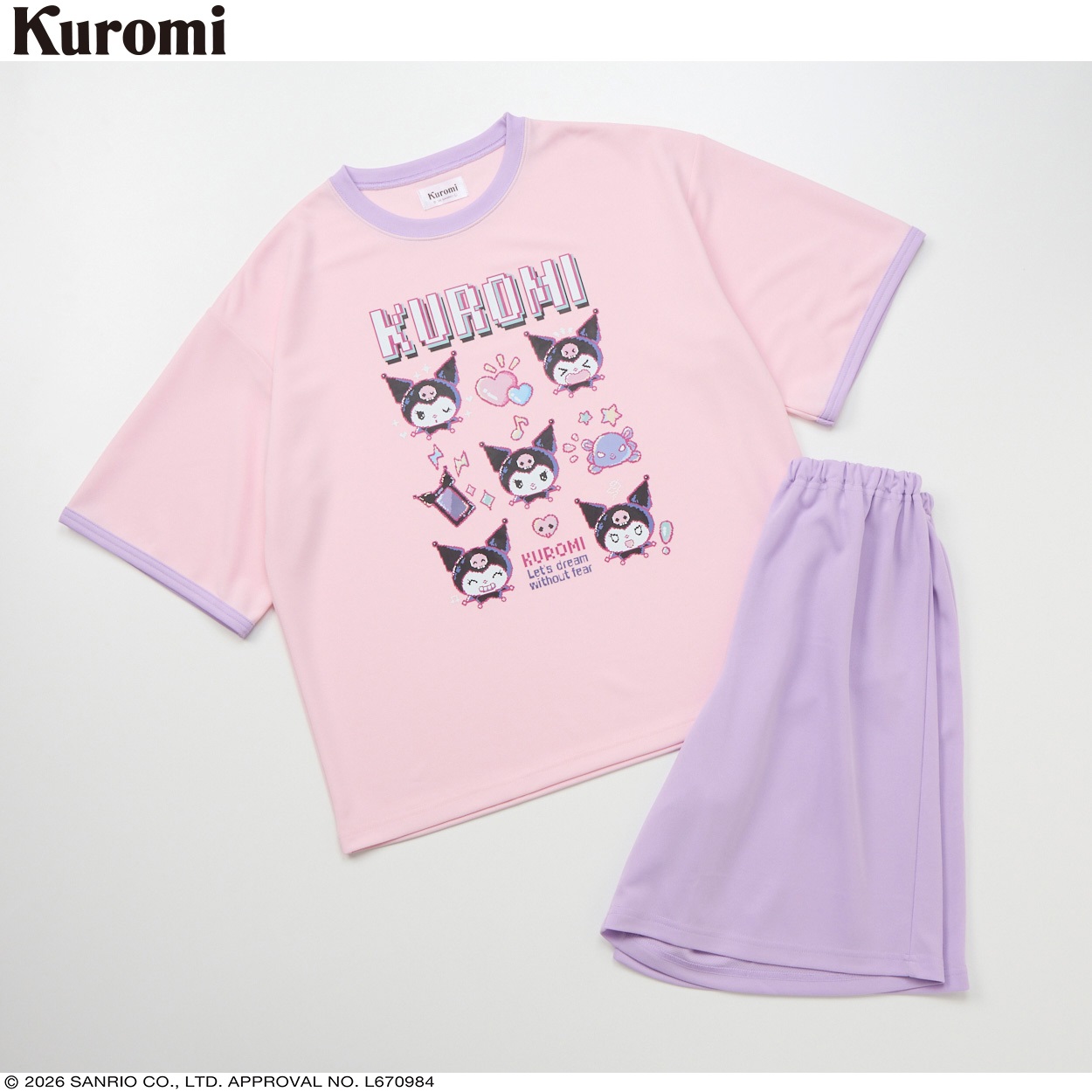 クロミ 冷感メッシュトリミングTシャツルームウェア 女の子 キッズ 120cm-160cm(ピンク-150cm)