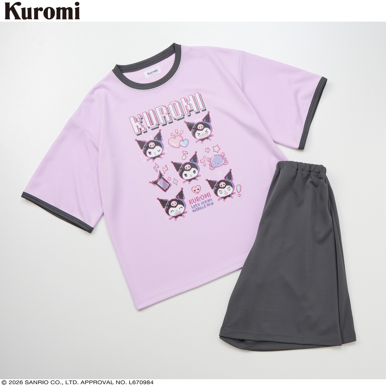 クロミ 冷感メッシュトリミングTシャツルームウェア 女の子 キッズ 120cm-160cm(ライトパープル-120cm)