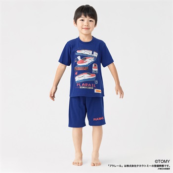 プラレール こまち 天竺Tスーツパジャマ キッズ 男の子 110cm-120cm(ネイビー-110cm)