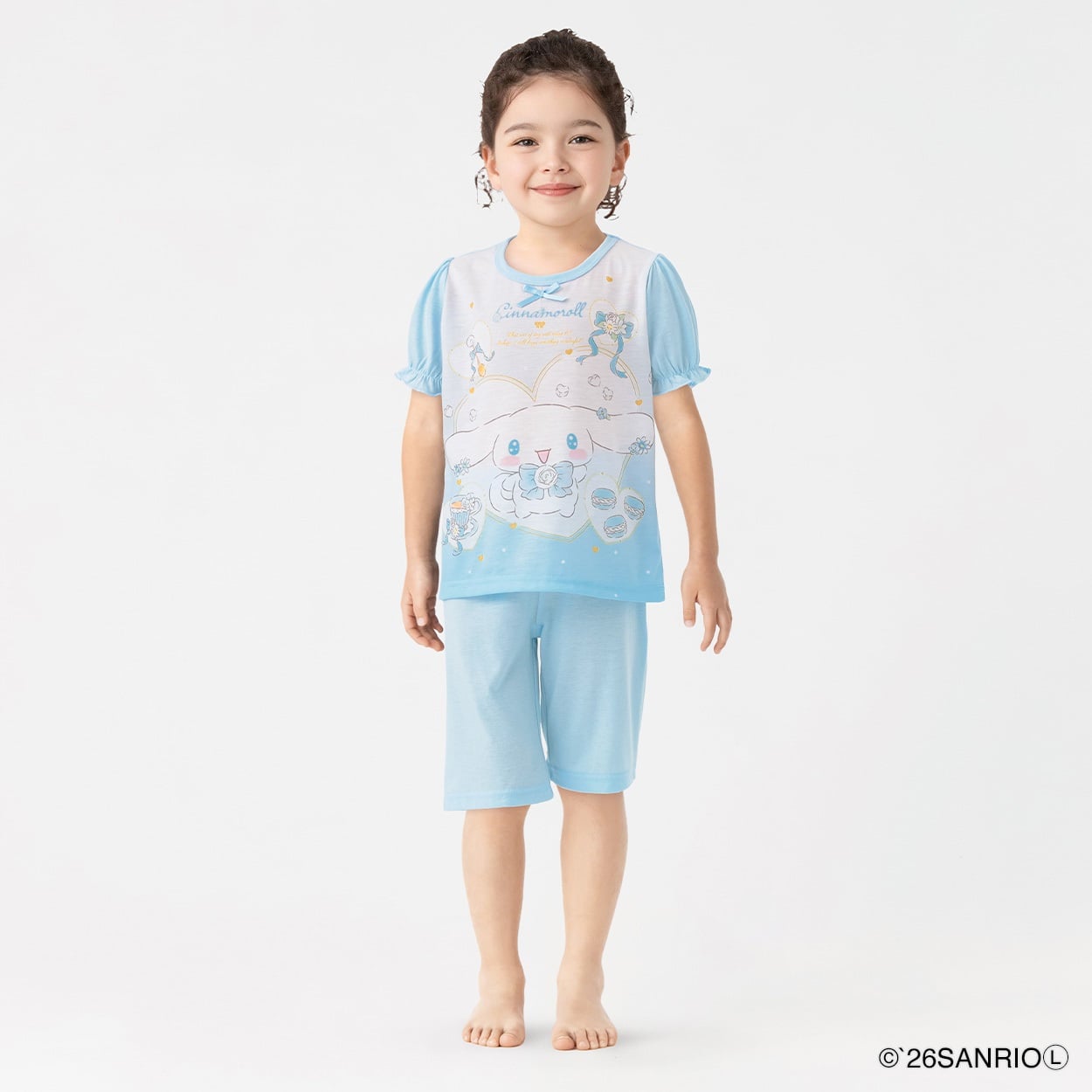 シナモロール 天竺Tスーツパジャマ キッズ 女の子 110cm-130cm(サックス-120cm)