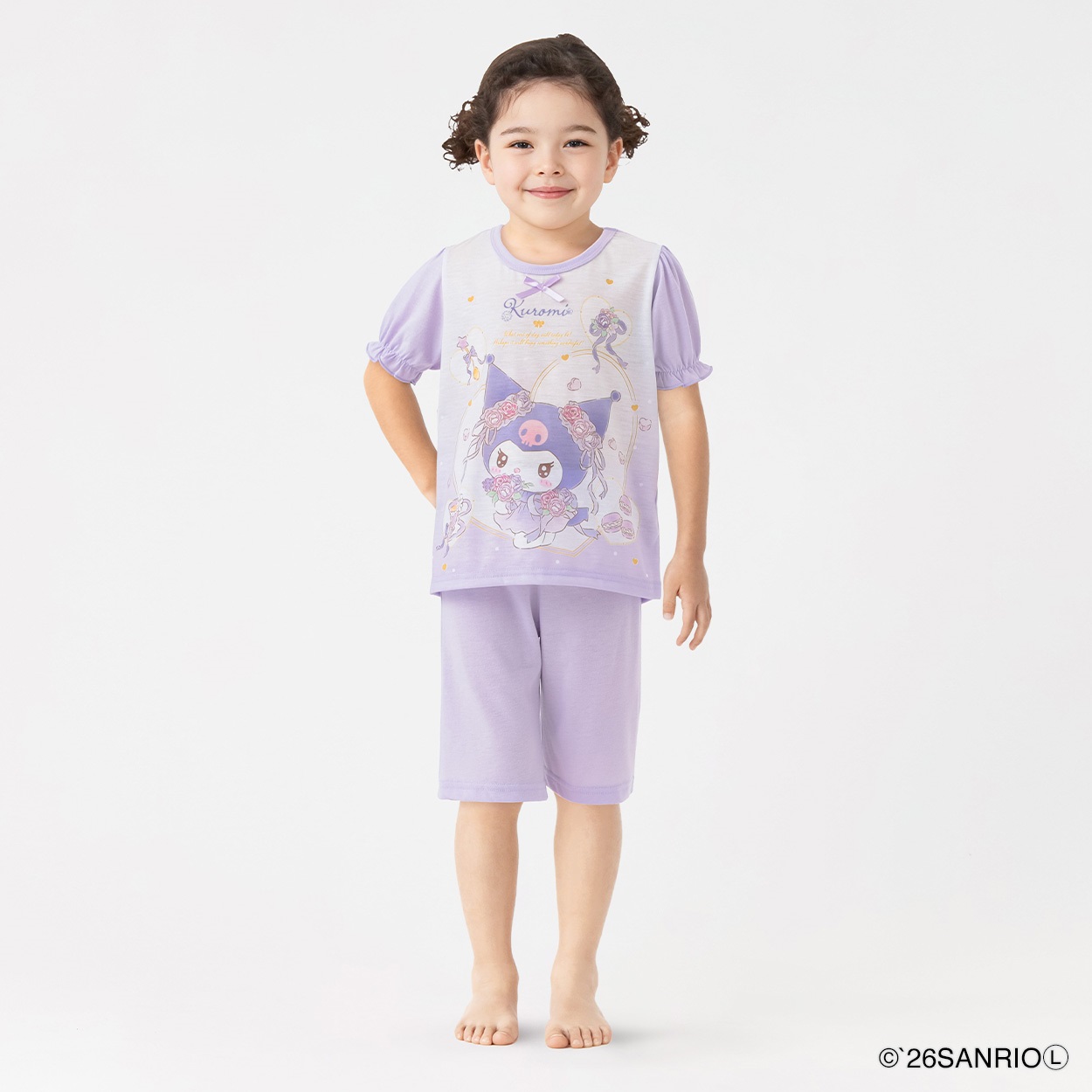 クロミ 天竺Tスーツパジャマ キッズ 女の子 110cm-130cm(ラベンダー-130cm)