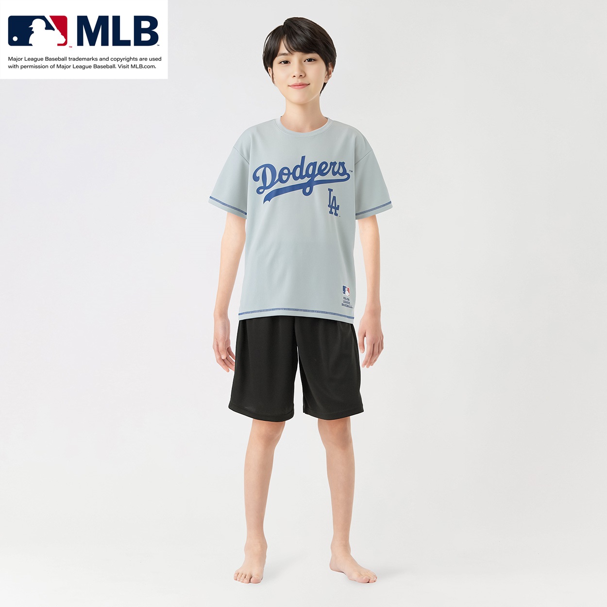 MLB メッシュTスーツパジャマ キッズ 男の子 女の子 140cm-160cm(グレー-150cm)
