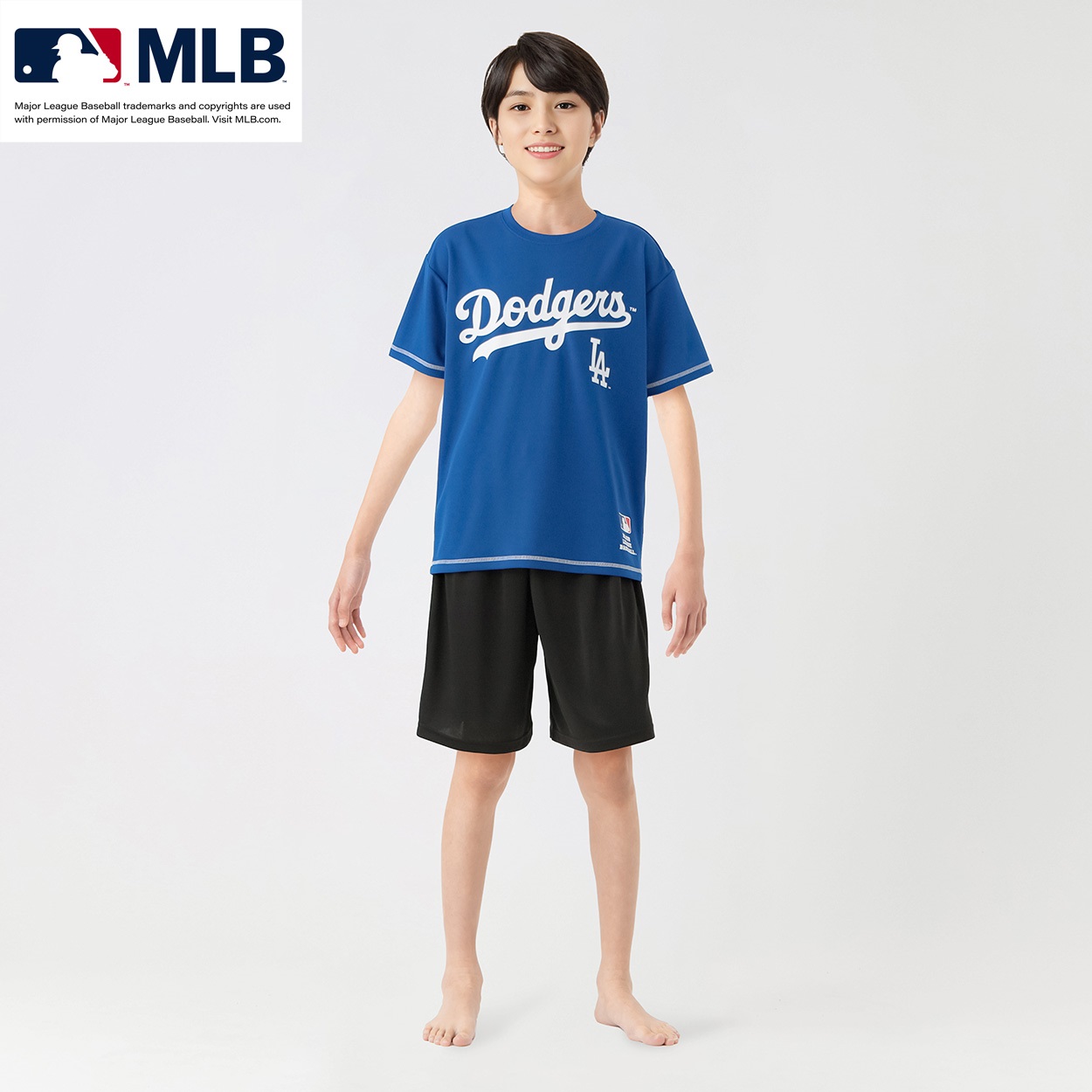 MLB メッシュTスーツパジャマ キッズ 男の子 女の子 140cm-160cm(ブルー-150cm)