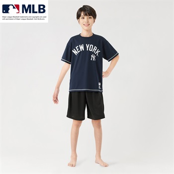 MLB メッシュTスーツパジャマ キッズ 男の子 女の子 140cm-160cm(ネイビー-140cm)