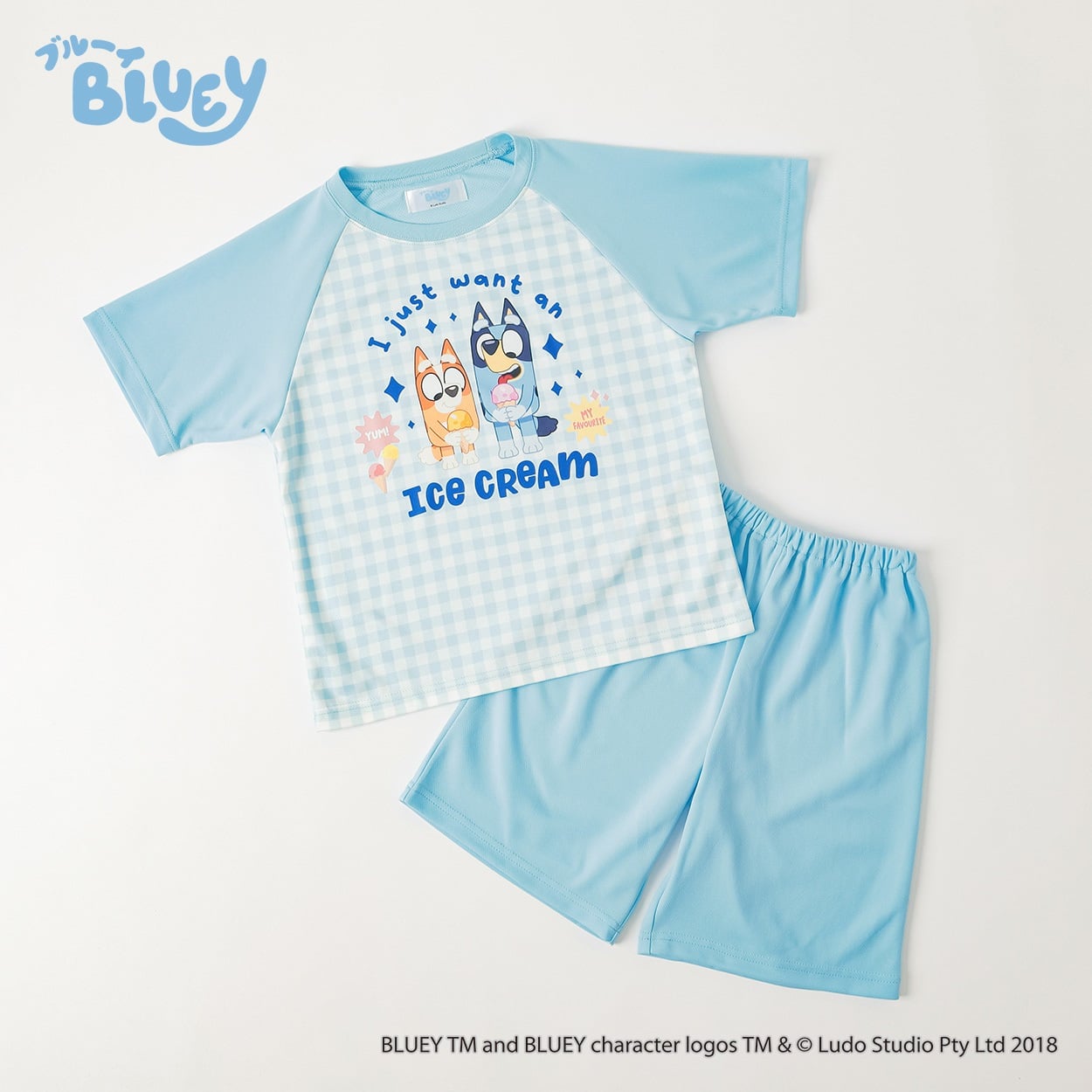 ブルーイ メッシュTスーツパジャマ キッズ 男の子 女の子 110cm-130cm(サックス-130cm)