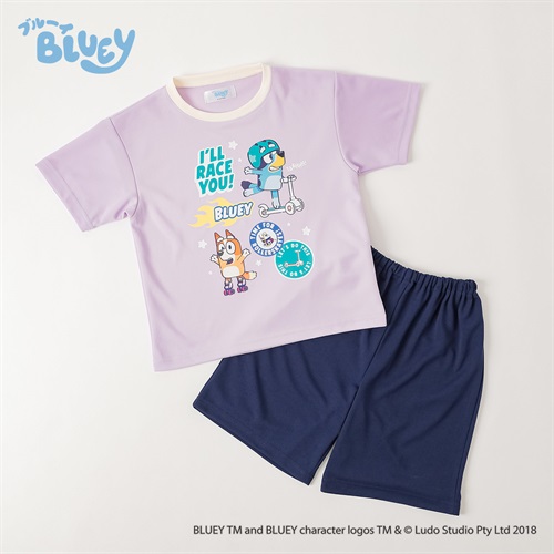 ブルーイ メッシュTスーツパジャマ キッズ 男の子 女の子 110cm-130cm(ラベンダー-110cm)