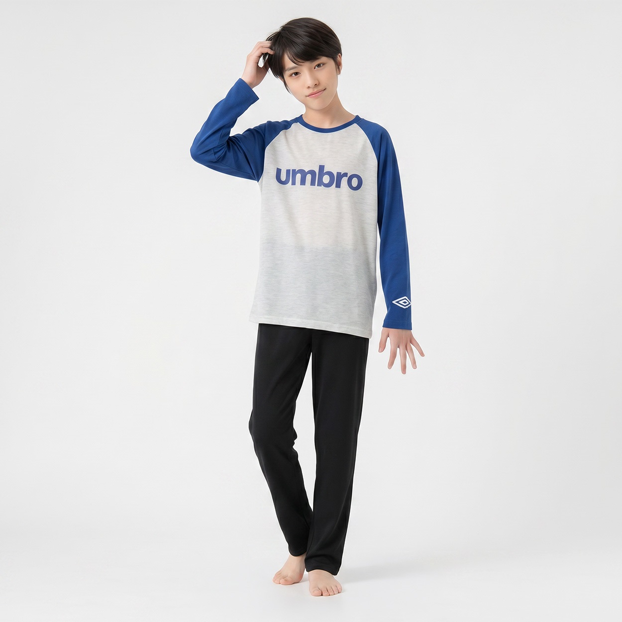 UMBRO(アンブロ) 天竺ラグランルームウェア キッズ 男の子 140cm-160cm(ブルー-140cm)