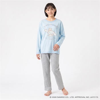 シナモロール 裏毛ドロップショルダー ルームウェア キッズ 女の子 140cm-160cm(サックス-140cm)