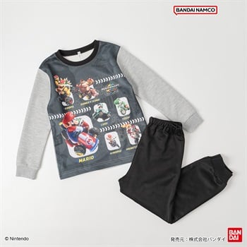 マリオカート ワールド 光るダンボールパジャマ キッズ 男の子 110cm-130cm(グレー-110cm)
