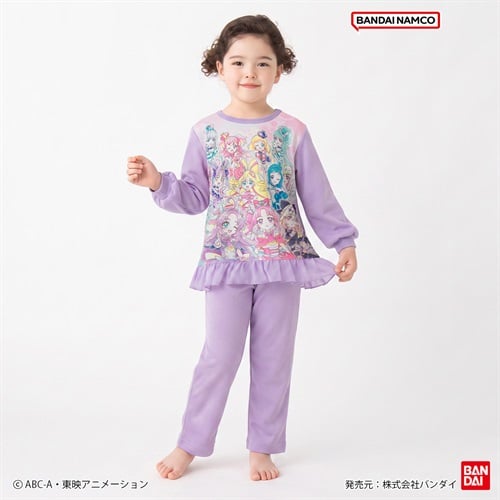 プリキュアオールスターズ 光るダンボールパジャマ キッズ 女の子 110cm-130cm(ライトパープル-110cm)