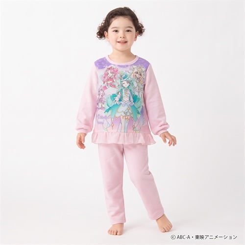 名探偵プリキュア！ 光るシャギーパジャマ キッズ 女の子 110cm-130cm(ピンク-110cm)