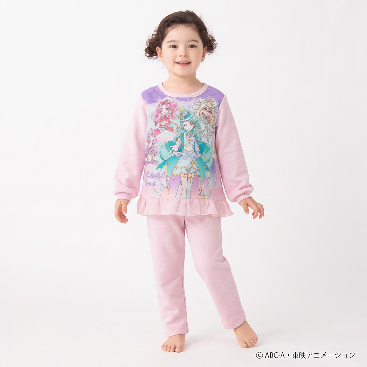 名探偵プリキュア！ 光るシャギーパジャマ キッズ 女の子 110cm-130cm(ピンク-120cm)