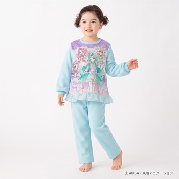 名探偵プリキュア！ 光るシャギーパジャマ キッズ 女の子 110cm-130cm(ラベンダー-110cm)