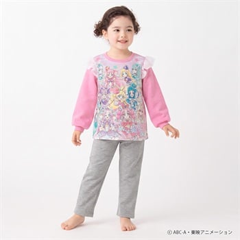 プリキュアオールスターズ 光るシャギーパジャマ キッズ 女の子 110cm-130cm(ピンク-110cm)