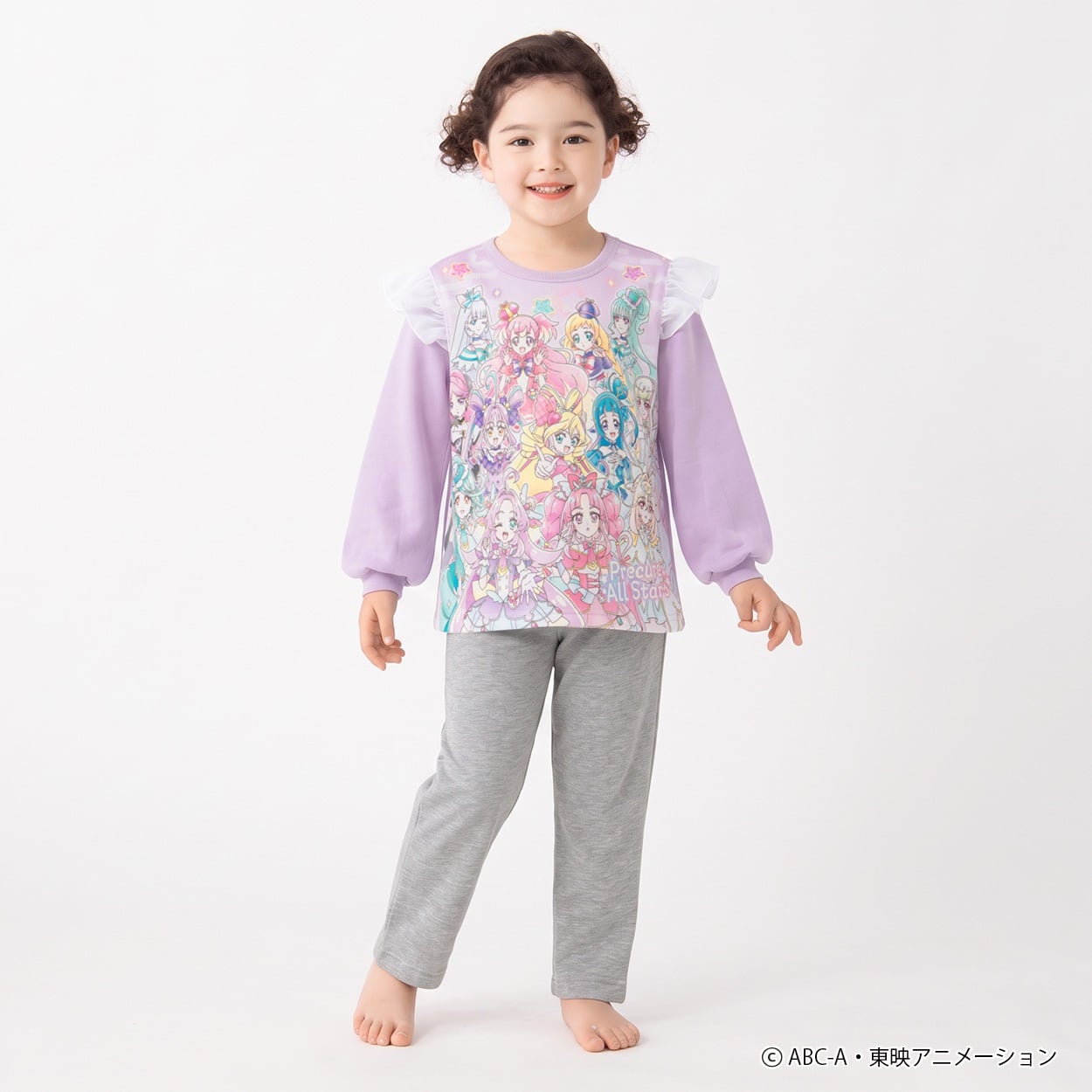 プリキュアオールスターズ 光るシャギーパジャマ キッズ 女の子 110cm-130cm(ラベンダー-120cm)