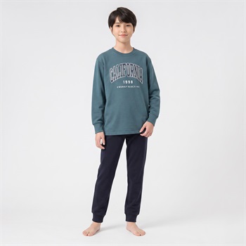 綿100％裏毛パジャマ 男の子 140cm-160cm(ブルー-140cm)