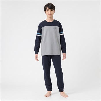 綿100％裏毛パジャマ 男の子 140cm-160cm(ネイビー-140cm)