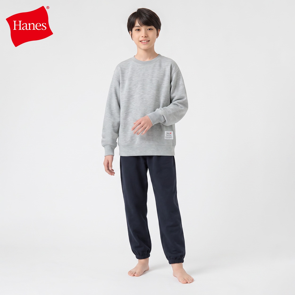 Hanes(ヘインズ) ダンボールルームウェア ハンカチ付き キッズ 男の子 140cm-160cm(ライトグレー-160cm)