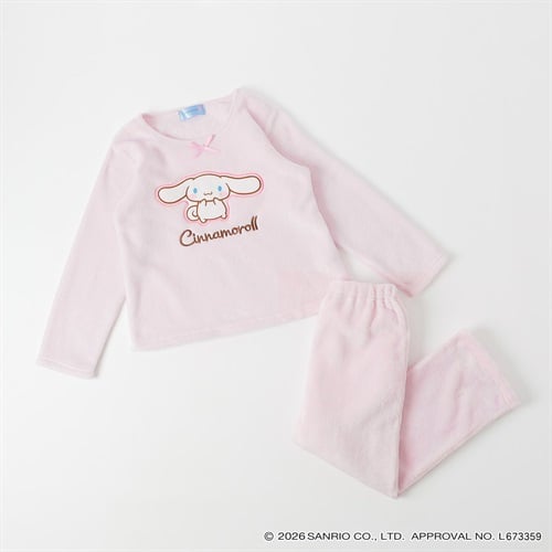 サンリオキャラクターズ フリースパジャマ キッズ 女の子 110cm-130cm(ピンク(シナモロール)-110cm)