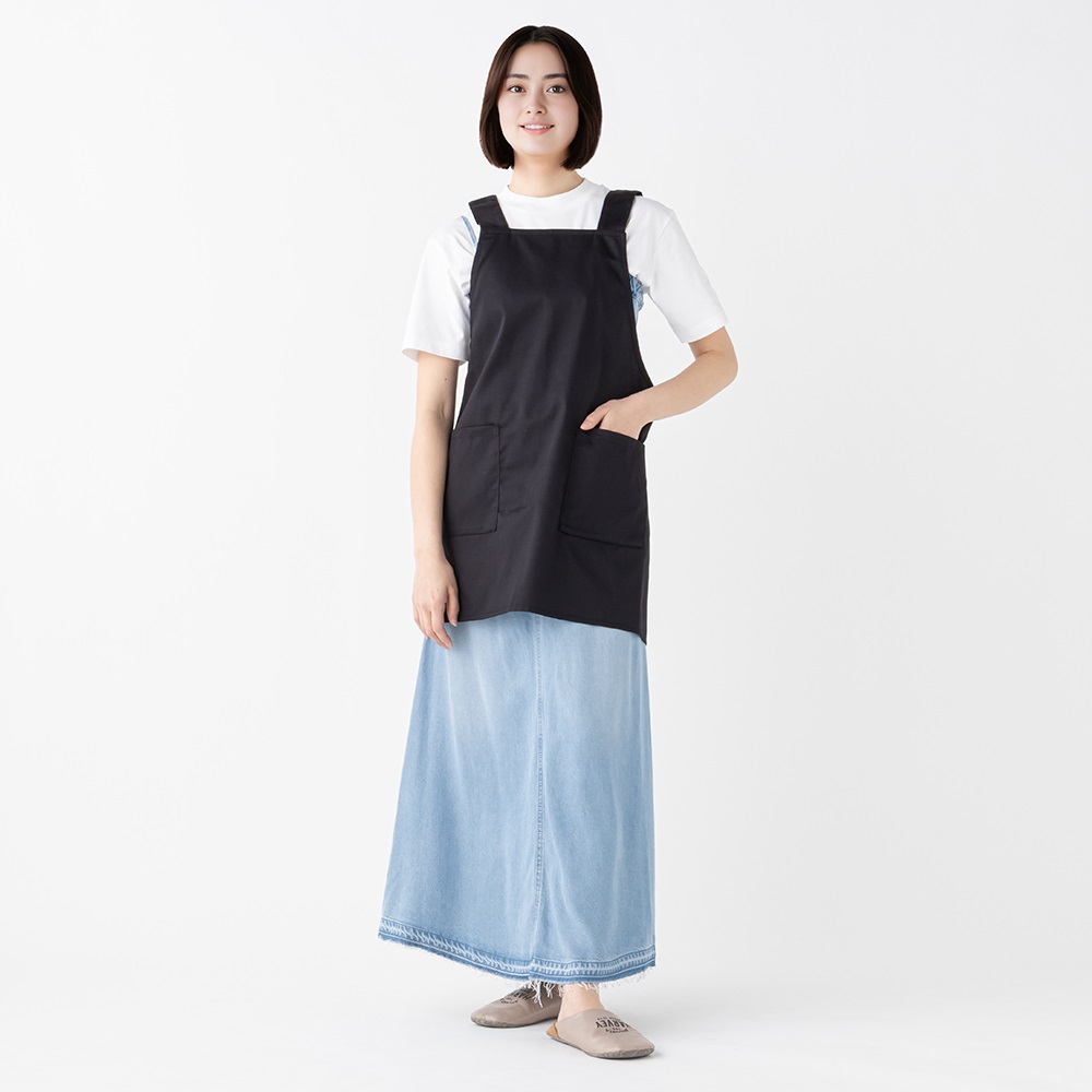 エプロン はっ水加工 レディス(クロ-L)