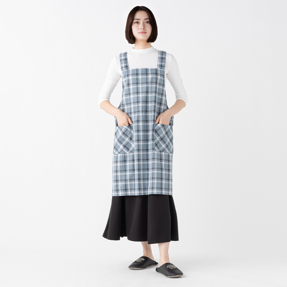 エプロン H型 先染めチェック レディス | イオンスタイルオンライン