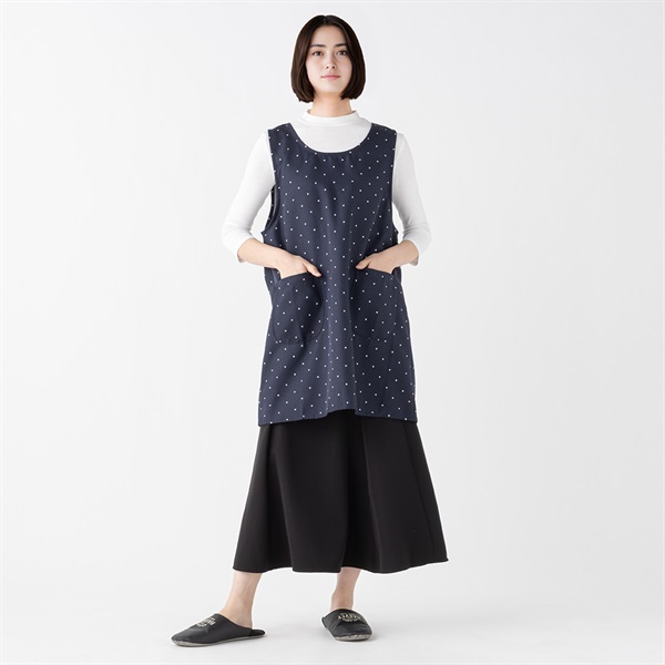 エプロン ラン型 エステルツイルドットプリント レディス | イオン