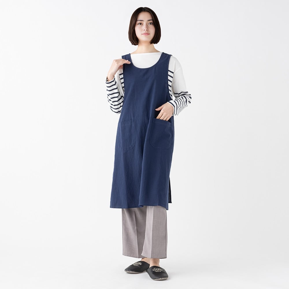 エプロン フリークロス 綿ワッシャー無地 レディス | イオンスタイル