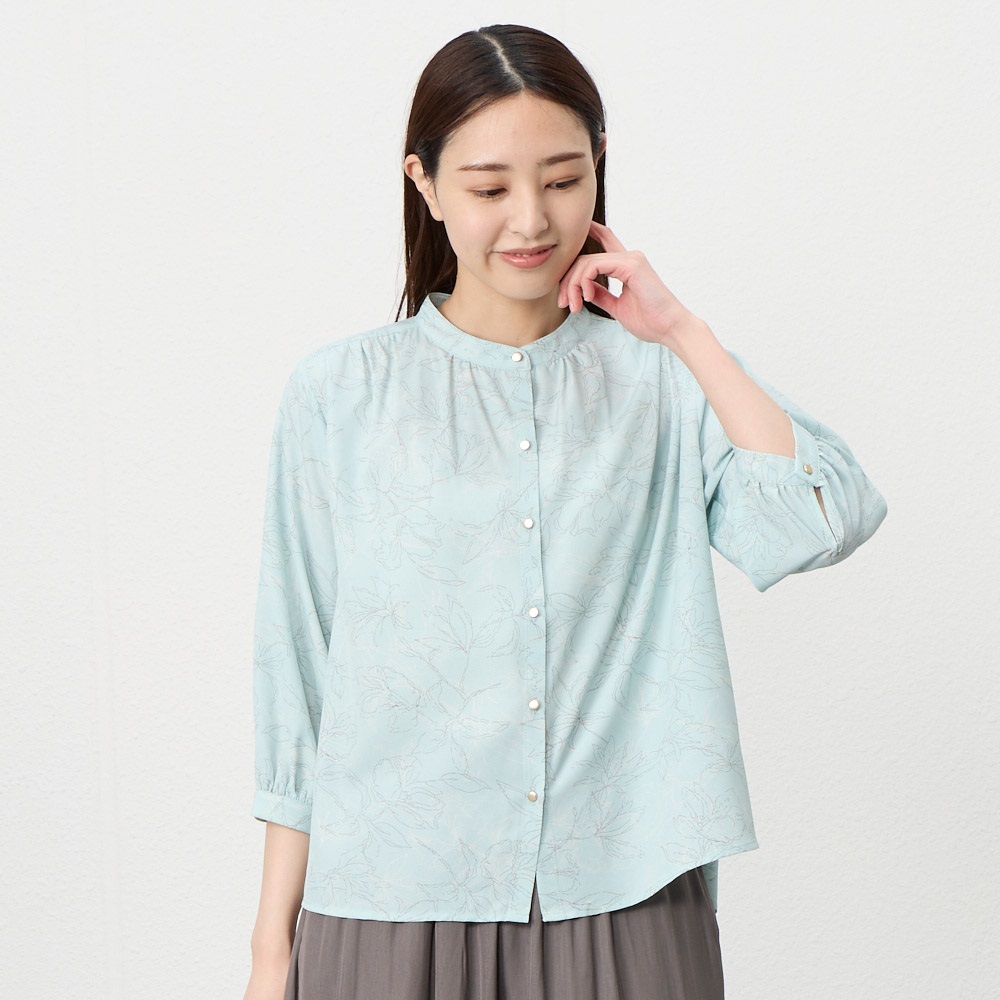 BEIGE, ベイジ HERM エルム ギャザー ブラウス SALON adam et rope'｜リネンスキッパーギャザーブラウス[GENTLE