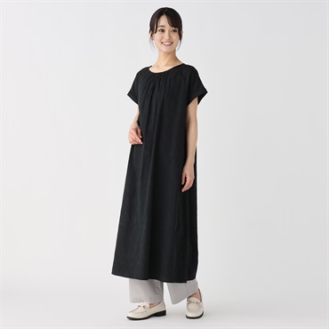 幾何ジャカードAラインワンピース レディス ESSEME(エシーム)(クロ-M)
