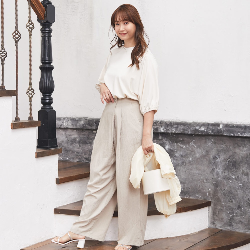 ESSEME×藤本美貴さんコラボ ラップワイドパンツ レディス ESSEME