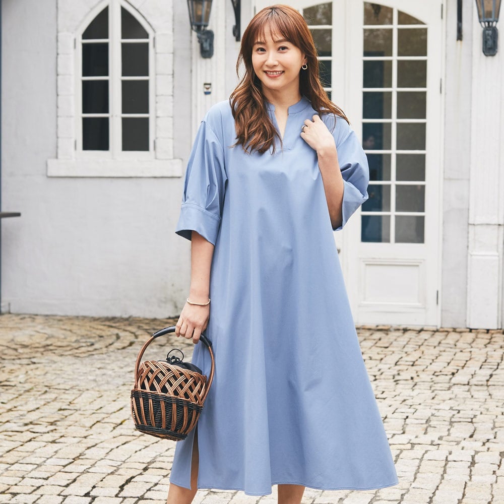パフスリーブワンピース シャツカラーパフスリーブワンピース|LANVIN en Bleu | LANVIN