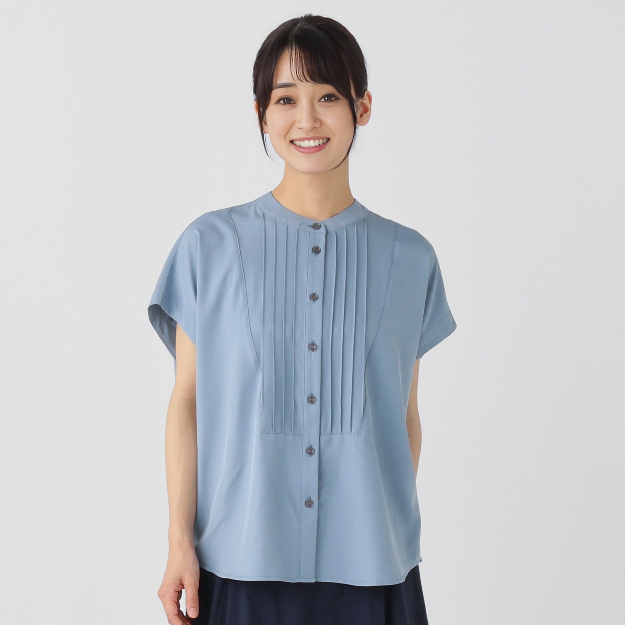 おあさ。ESSEMEカットソー。サイズL。 ESSEME】 エシーム L カットソー ニットソー 切替 グレー 長袖