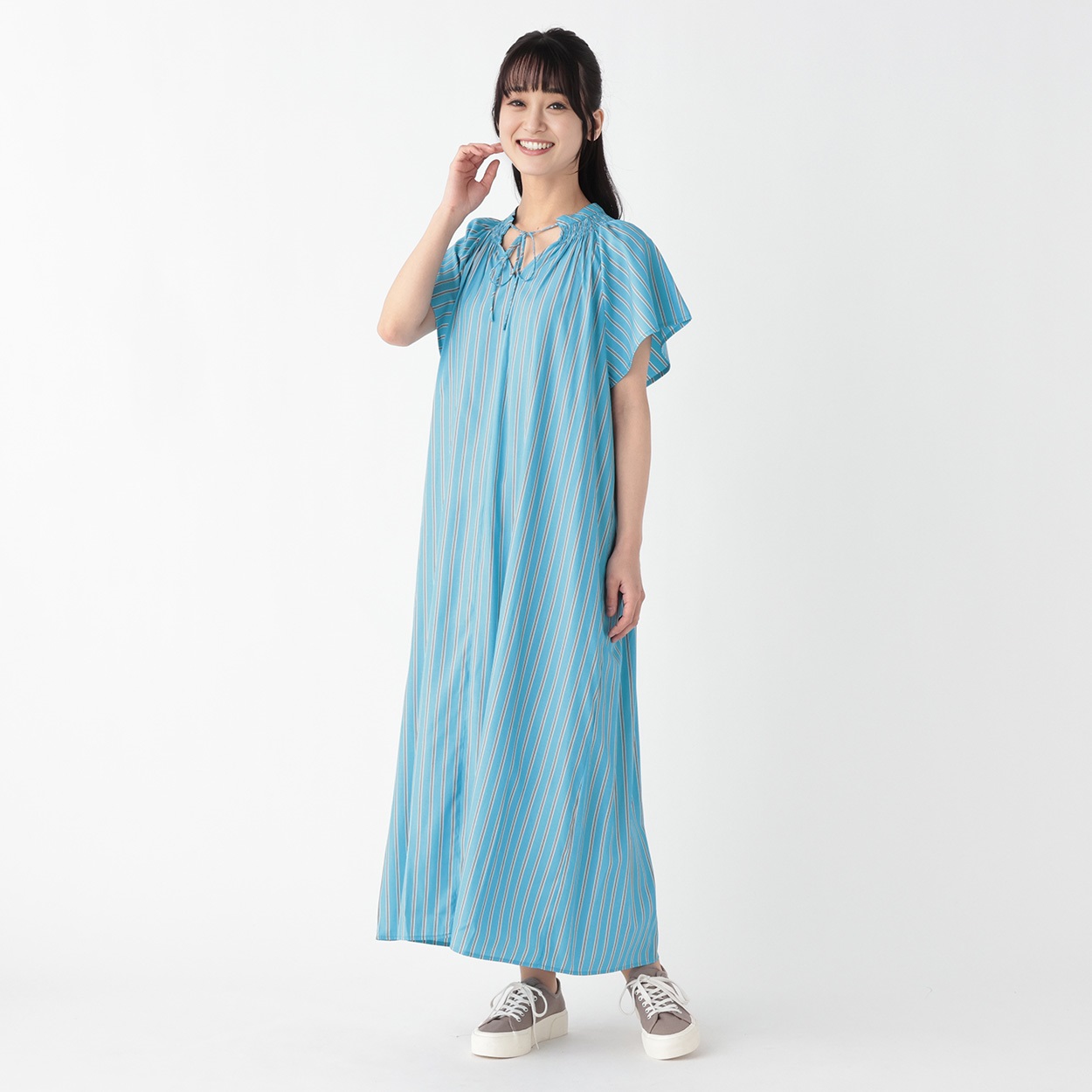 THE TOE レイムズショートスリーブフレアワンピース THE TOE レイムズショートスリーブフレアワンピース