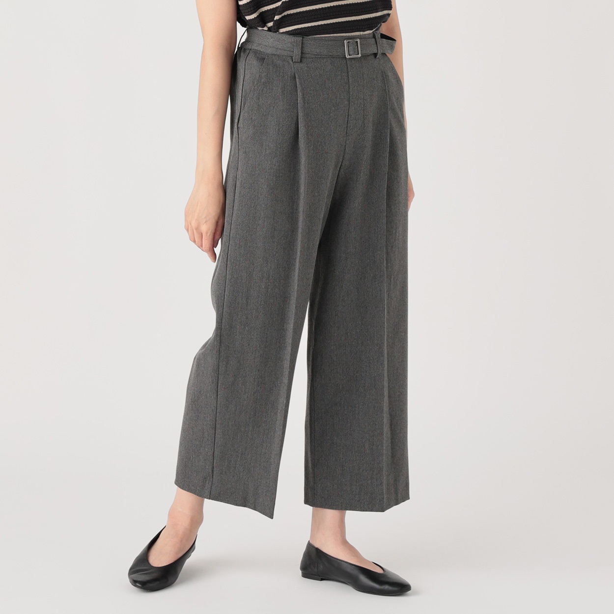 ベルト付ストレッチワイドパンツ レディス ESSEME(エシーム) 391715