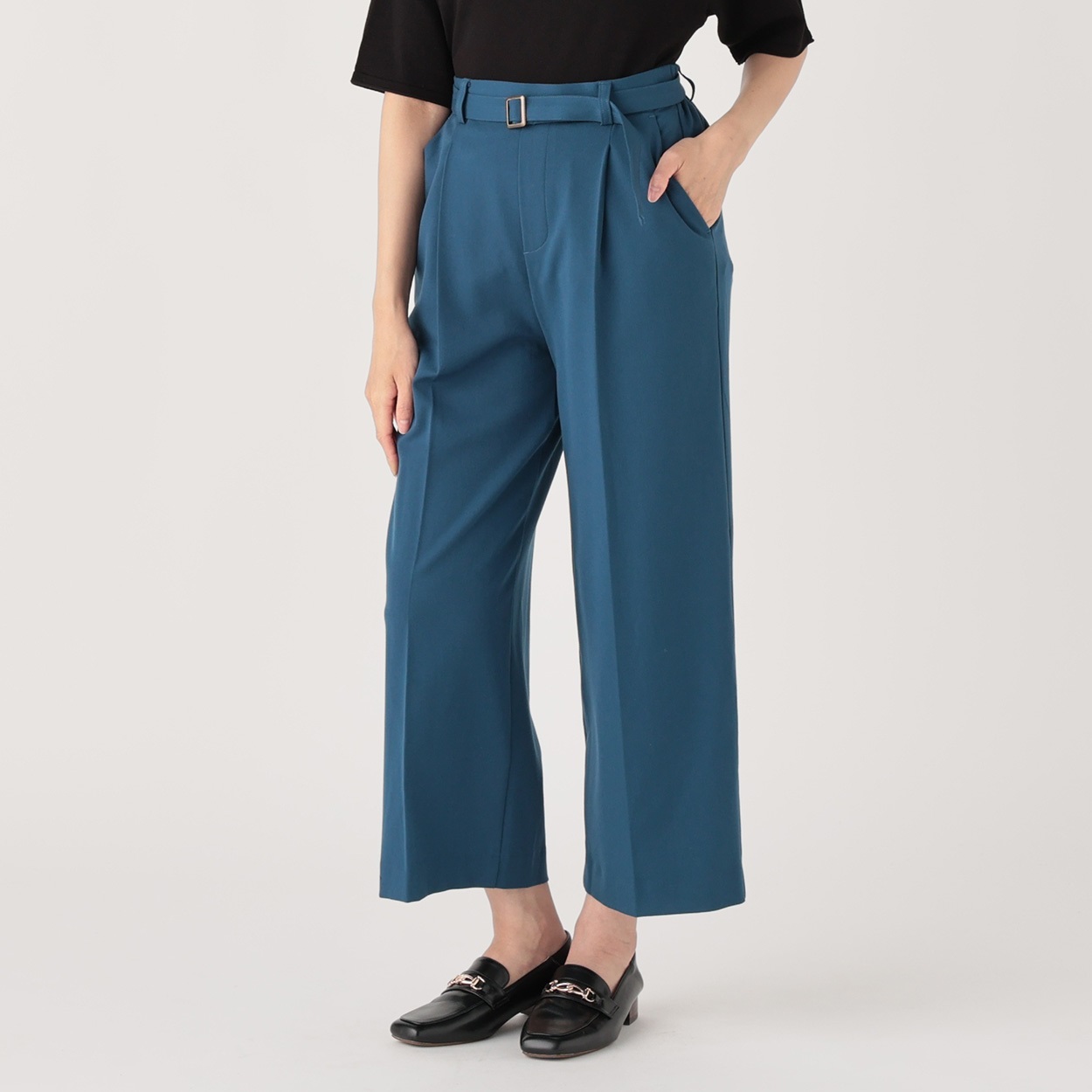 メルページ ベルト付ストレッチワイドパンツ レディス ESSEME(エシーム) 391715