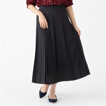 25h19 新品 ロシャス プリーツスカート フレアスカート シルクスカート M フリンジカットジャガードフレアスカート/洗える(ロング・マキシ