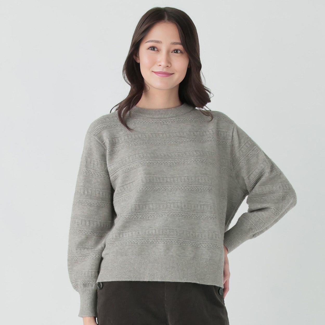 編地ボーダーニット レディス ESSEME(エシーム) 695103 | イオン