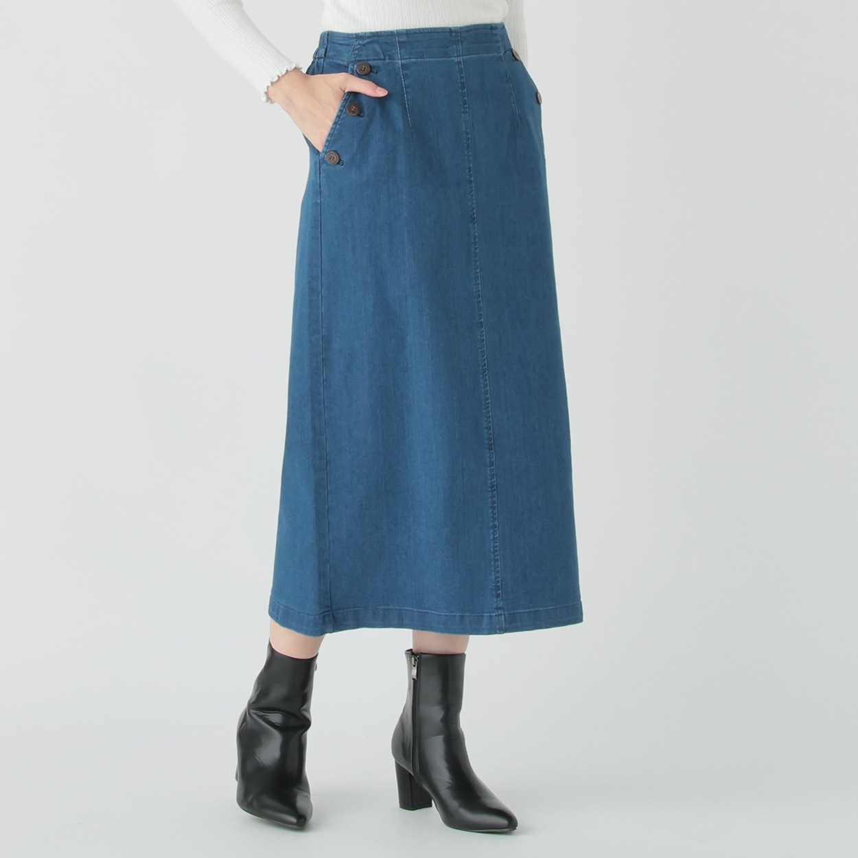 裏起毛デニムナロースカート レディス ESSEME(エシーム) 5379533