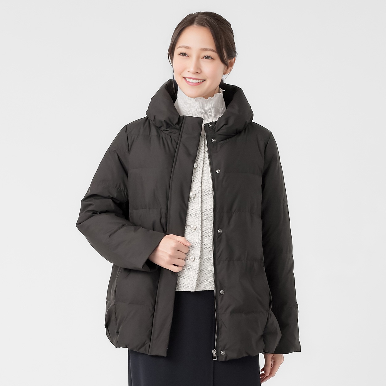 ショールカラーダウンコート レディス ESSEME(エシーム) 230106