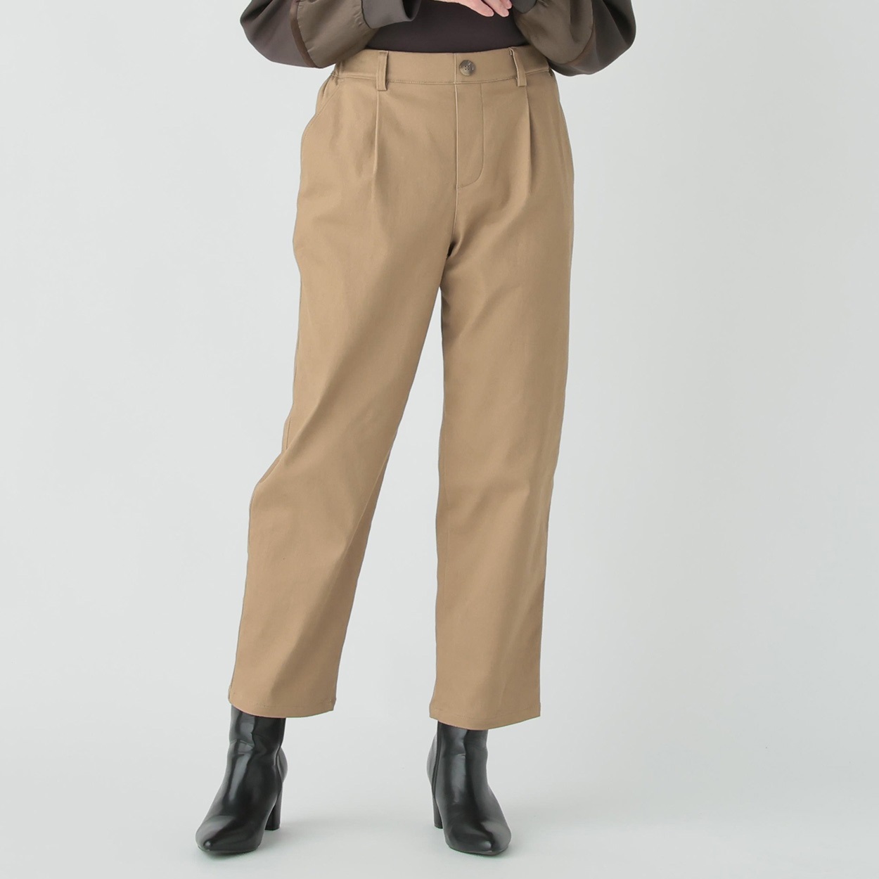 裏起毛ツイルタックセミワイドパンツ レディス ESSEME(エシーム