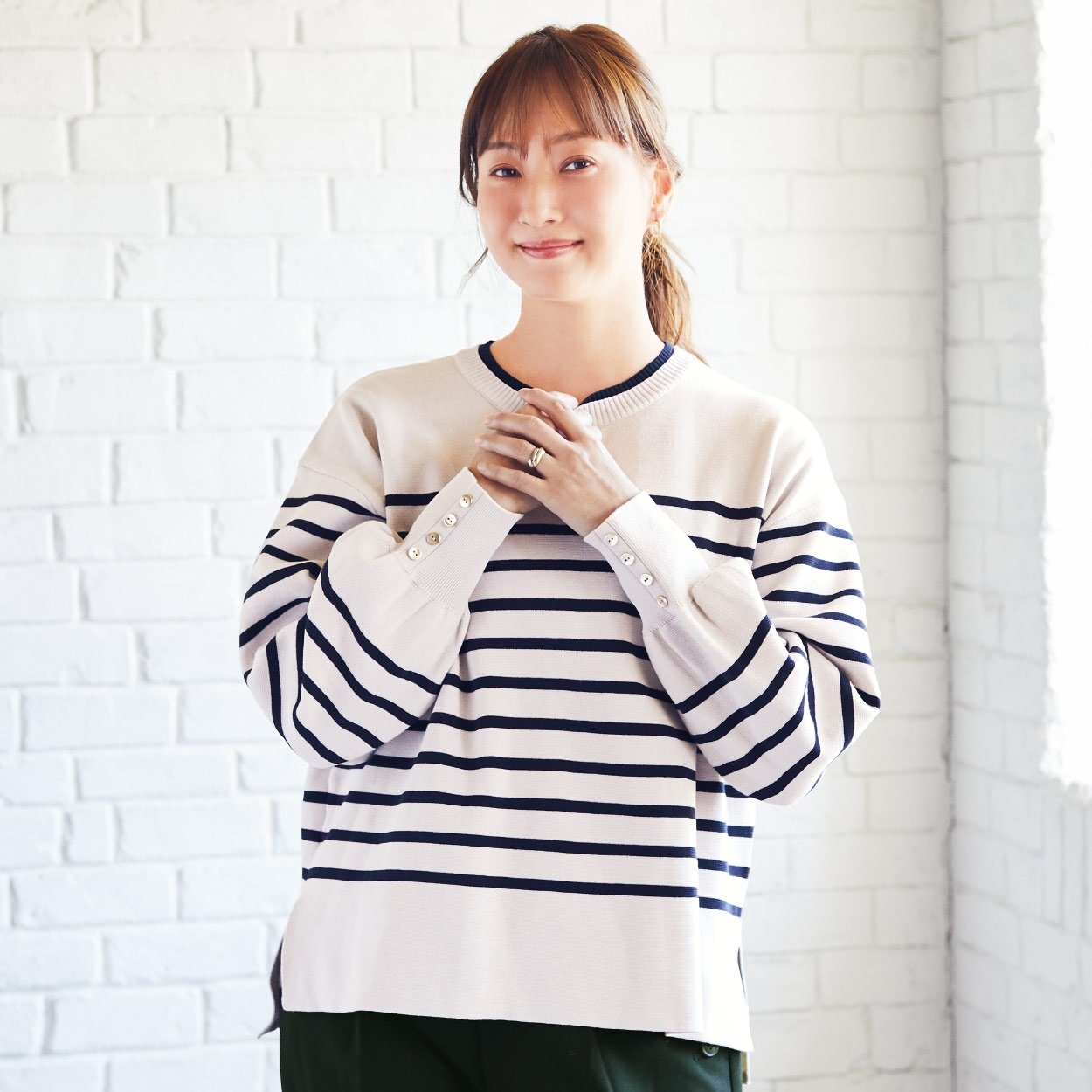 ミラノリブレイヤー風ニット レディス ESSEME(エシーム) 690819