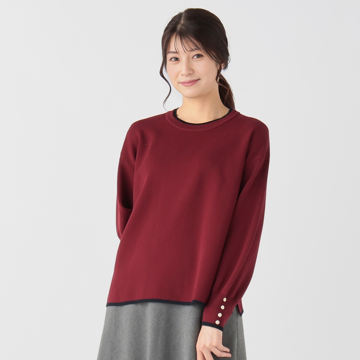 ミラノリブレイヤー風ニット レディス ESSEME(エシーム) 690819