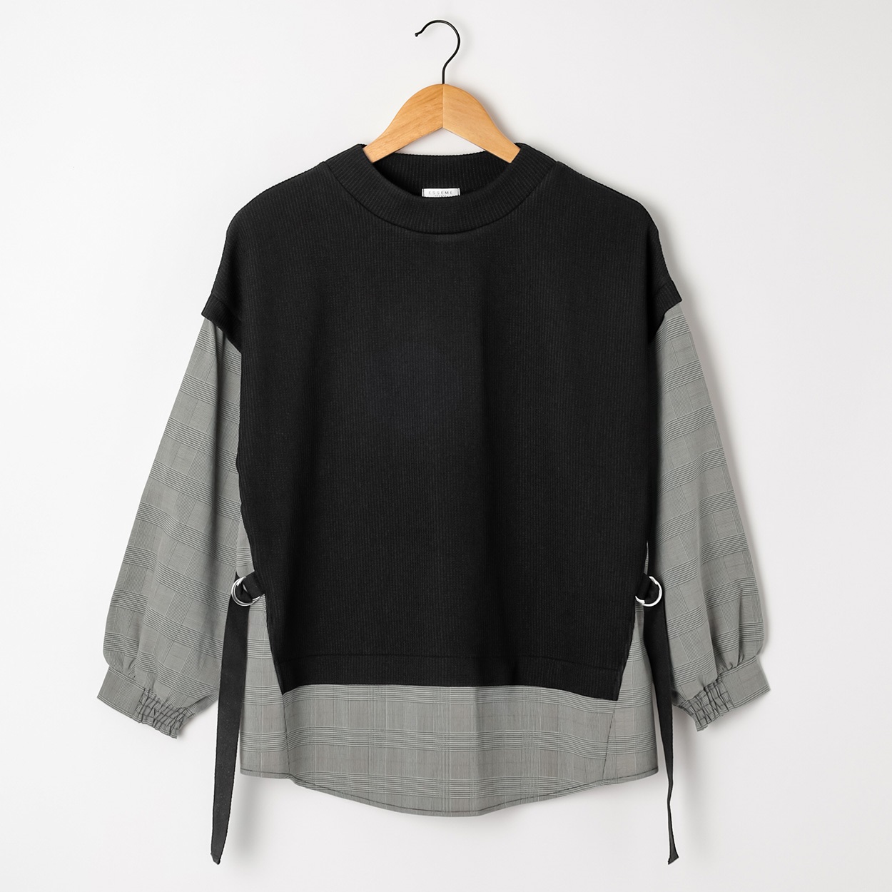 洋楽 G-RAP/ESHAM 袖チェックレイヤードプルオーバー レディス ESSEME(エシーム) 363123