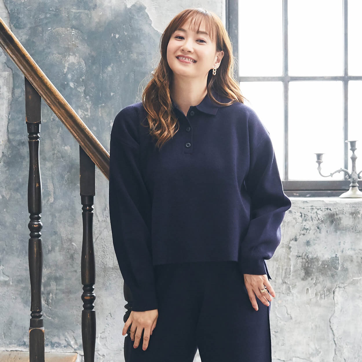 ESSEME×藤本美貴さんコラボ ポロニット レディス ESSEME(エシーム