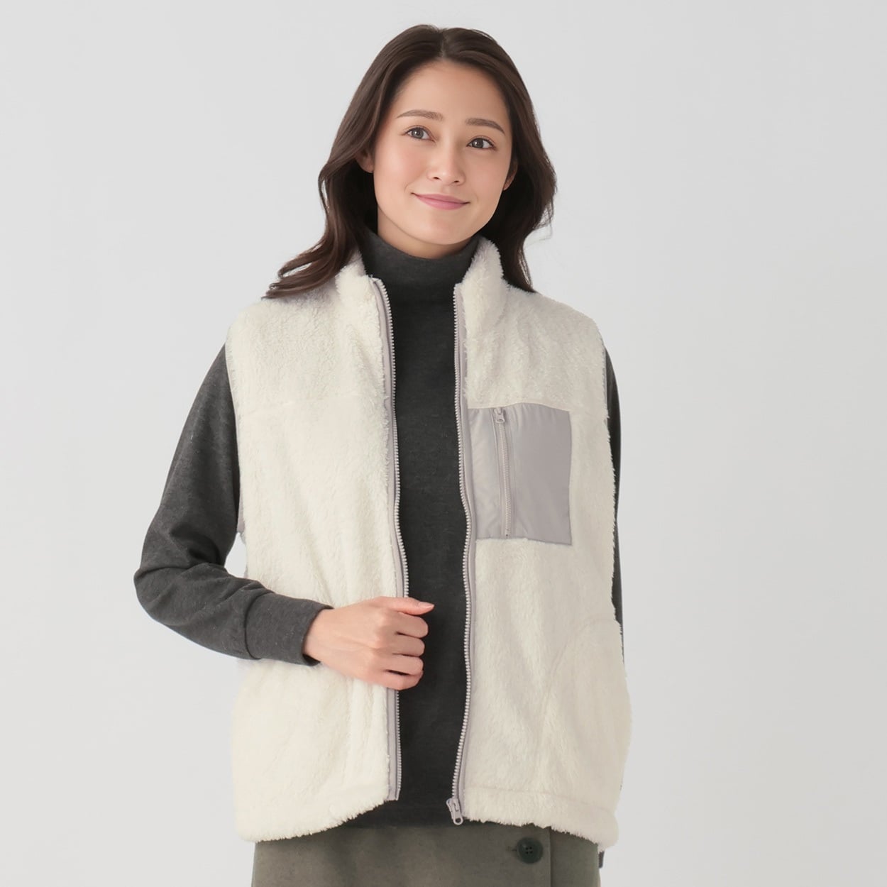 胸ポケジップファーベスト レディス ESSEME(エシーム) AE252SW288