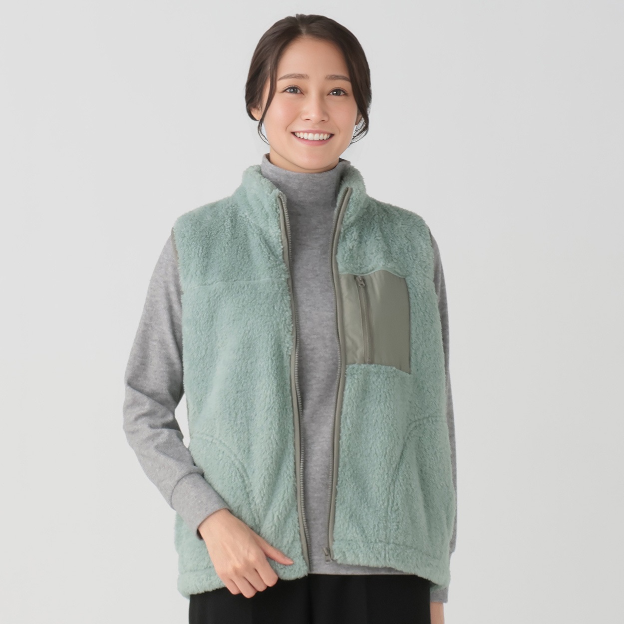 胸ポケジップファーベスト レディス ESSEME(エシーム) AE252SW288