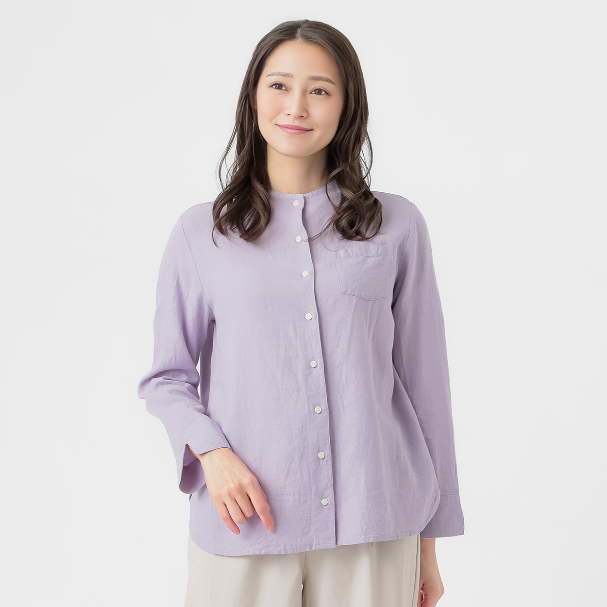 レーヨン麻ボトルネックシャツ レディス ESSEME(エシーム) 71178-6E