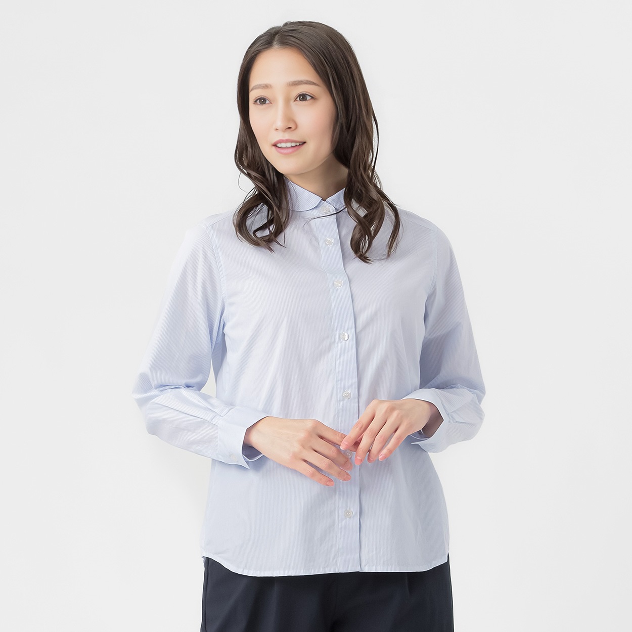 コットン100丸襟シャツ レディス ESSEME(エシーム) 71179-6E | イオン