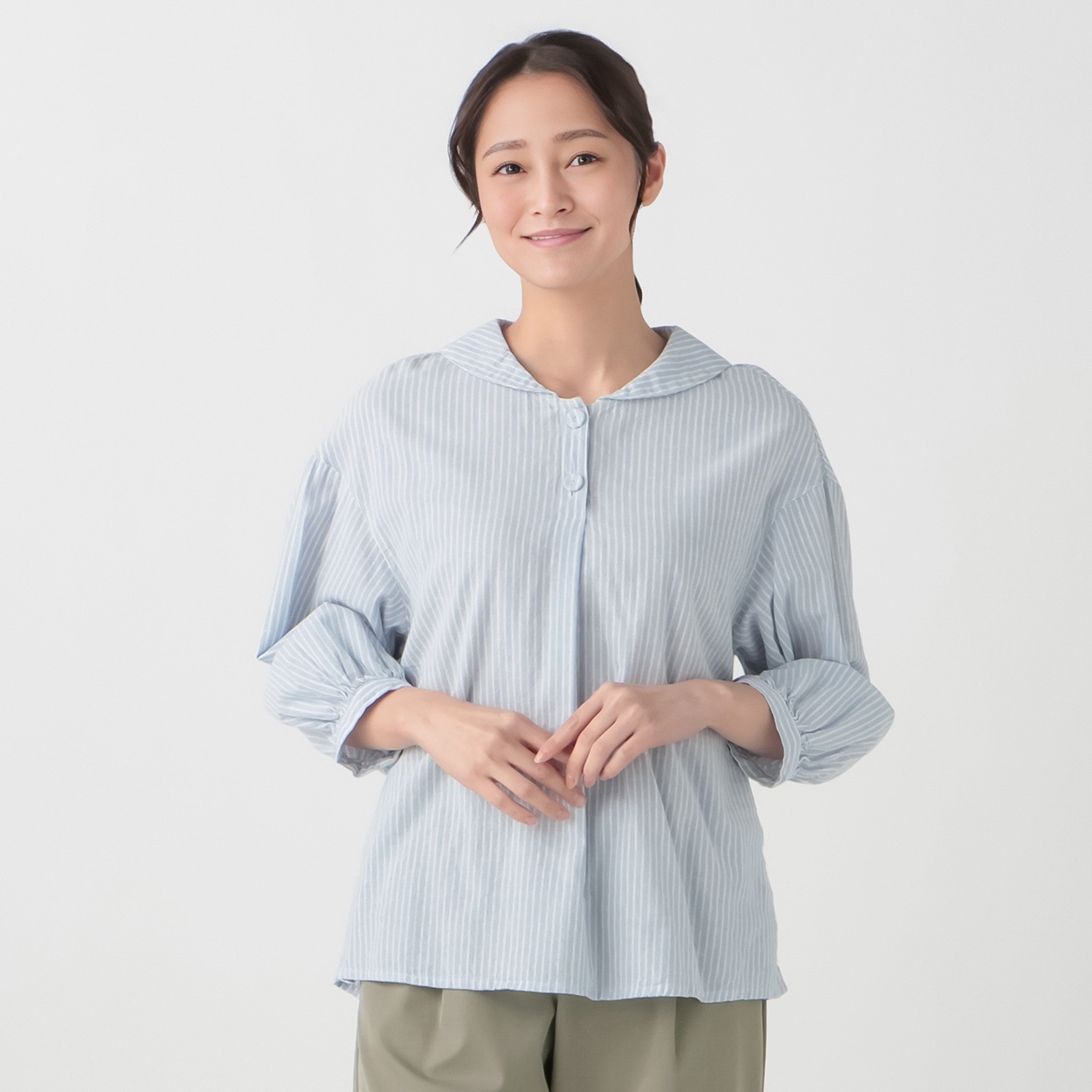 ガーゼセーラーカラーシャツ レディス ESSEME(エシーム) 71181-6E