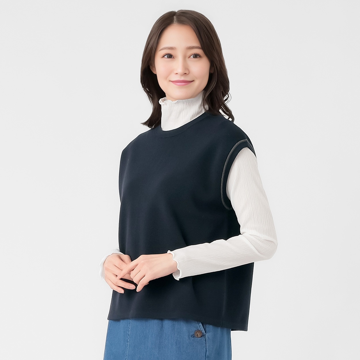 配色ボクシーベスト レディス ESSEME(エシーム) 691056 | イオン